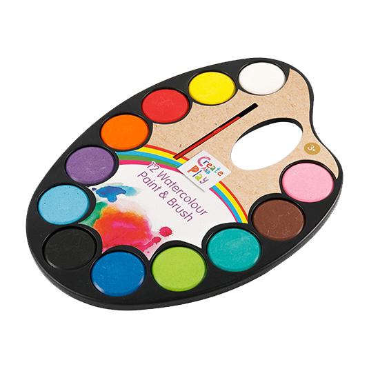 Set Cat Air Solid Pan Oval 12 Warna untuk Siswa