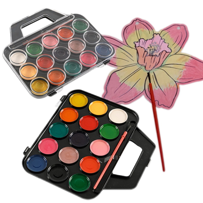 Set Cat Air Semi-kering 15 Warna untuk Siswa Seni