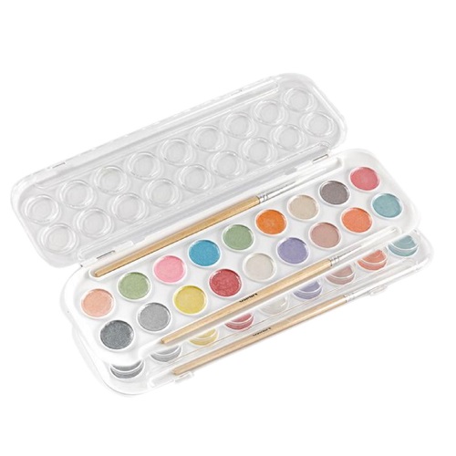 Set Cat Air Perjalanan Sempurna Cat Air Metalik 18 warna