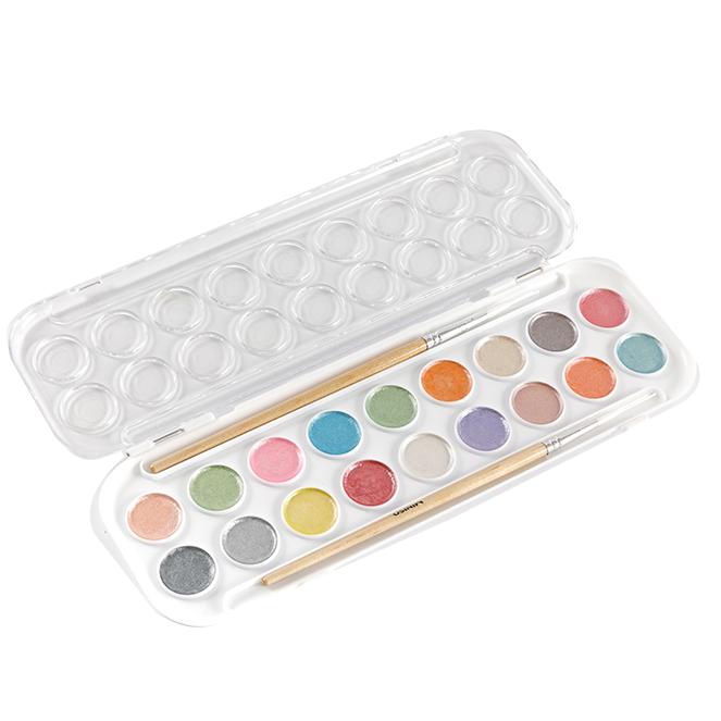 Set Cat Air Perjalanan Sempurna Cat Air Metalik 18 warna
